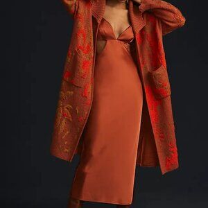 By Anthropologie Orange Loopy Duster Cardigan | Textured Knit | Size M